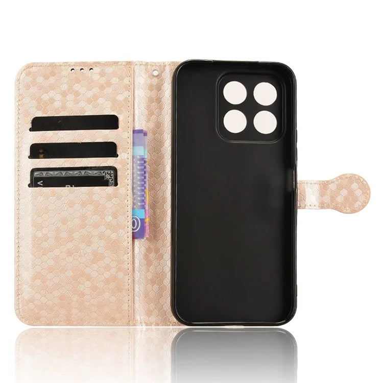 For Honor X8b 4G Case Dot Pattern Imprinted Leather Phone Wallet Cover