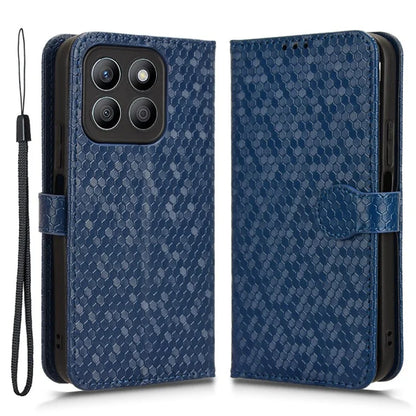 For Honor X8b 4G Case Dot Pattern Imprinted Leather Phone Wallet Cover