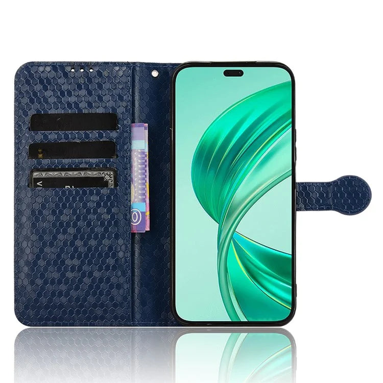 For Honor X8b 4G Case Dot Pattern Imprinted Leather Phone Wallet Cover