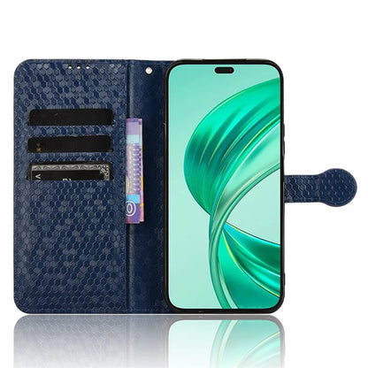 For Honor X8b 4G Case Dot Pattern Imprinted Leather Phone Wallet Cover