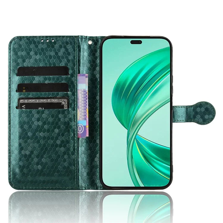 For Honor X8b 4G Case Dot Pattern Imprinted Leather Phone Wallet Cover