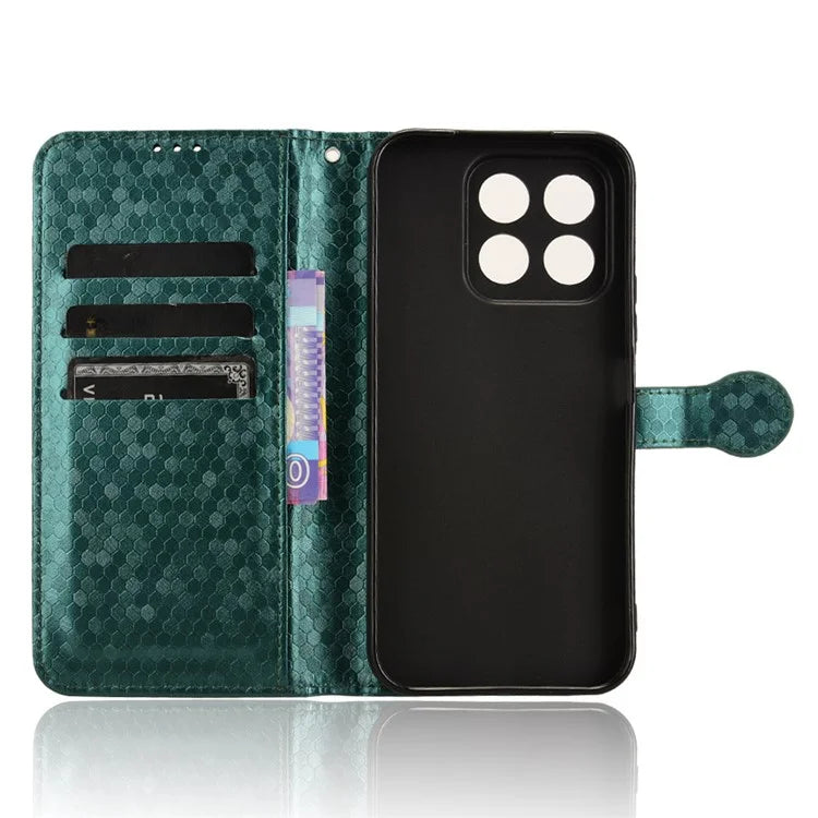 For Honor X8b 4G Case Dot Pattern Imprinted Leather Phone Wallet Cover
