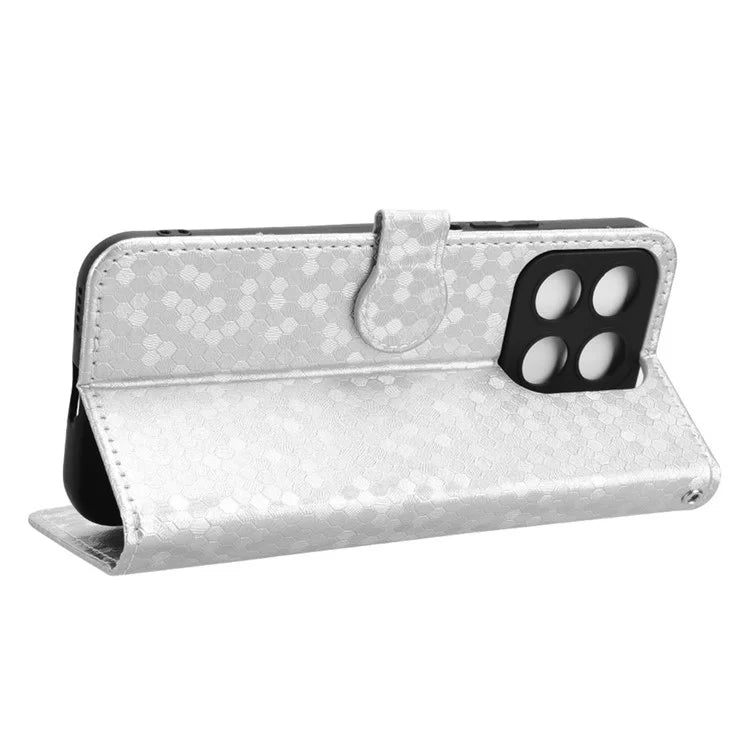 For Honor X8b 4G Case Dot Pattern Imprinted Leather Phone Wallet Cover
