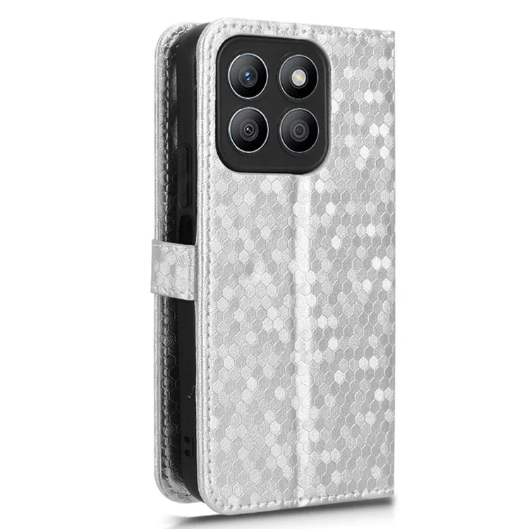 For Honor X8b 4G Case Dot Pattern Imprinted Leather Phone Wallet Cover