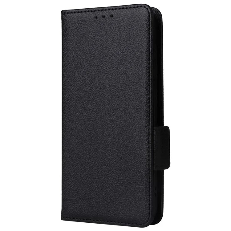 For Samsung Galaxy S24+ Case Leather Litchi Texture Phone Protector with Wrist Strap