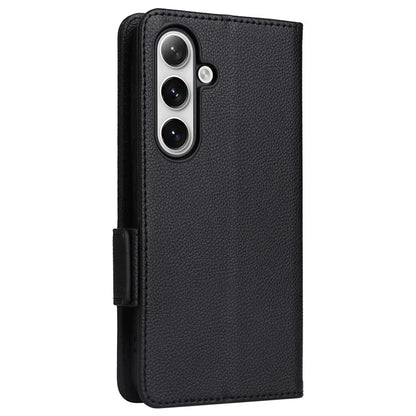 For Samsung Galaxy S24+ Case Leather Litchi Texture Phone Protector with Wrist Strap