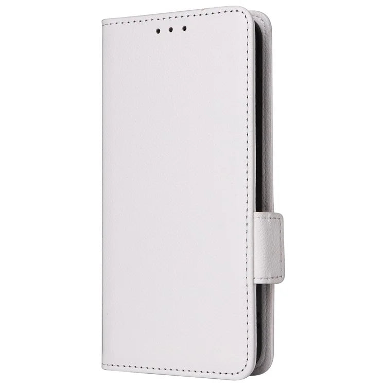 For Samsung Galaxy S24+ Case Leather Litchi Texture Phone Protector with Wrist Strap