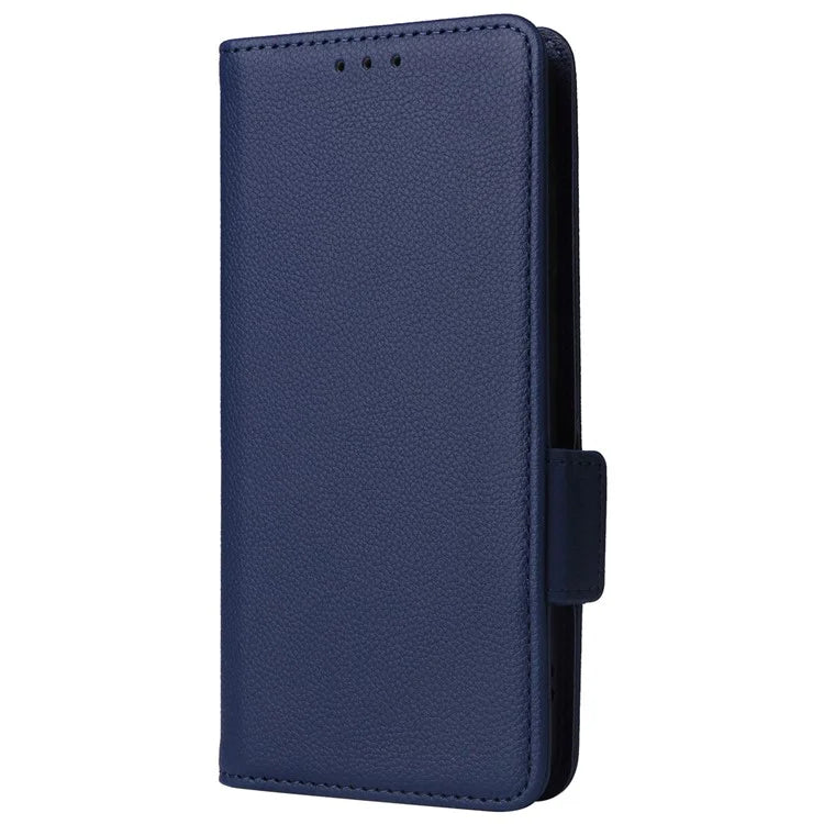 For Samsung Galaxy S24+ Case Leather Litchi Texture Phone Protector with Wrist Strap