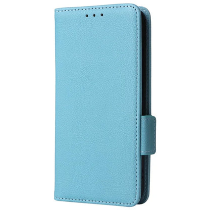 For Samsung Galaxy S24+ Case Leather Litchi Texture Phone Protector with Wrist Strap