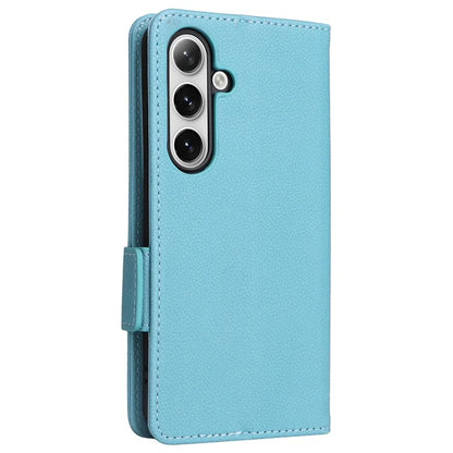 For Samsung Galaxy S24+ Case Leather Litchi Texture Phone Protector with Wrist Strap