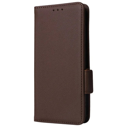 For Samsung Galaxy S24+ Case Leather Litchi Texture Phone Protector with Wrist Strap