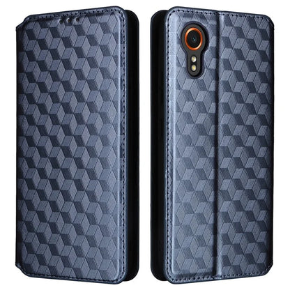 For Samsung Galaxy Xcover 7 Wallet Case Rhombus Imprinted Leather Flip Cover