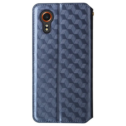 For Samsung Galaxy Xcover 7 Wallet Case Rhombus Imprinted Leather Flip Cover