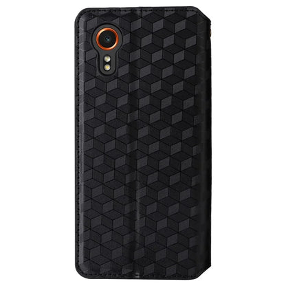 For Samsung Galaxy Xcover 7 Wallet Case Rhombus Imprinted Leather Flip Cover