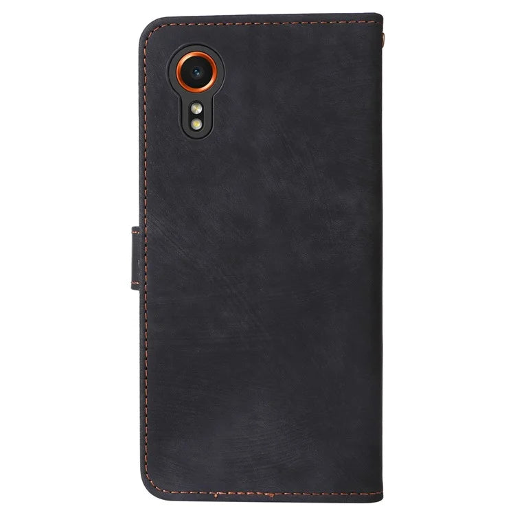 For Samsung Galaxy Xcover 7 Leather Case with Strap RFID Blocking Wallet