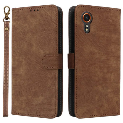 For Samsung Galaxy Xcover 7 Leather Case with Strap RFID Blocking Wallet