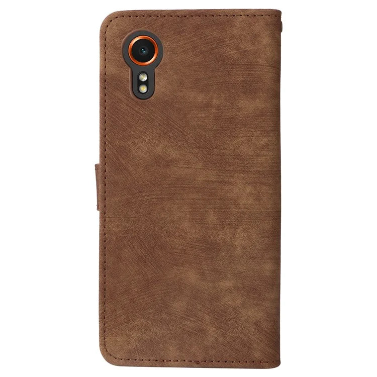 For Samsung Galaxy Xcover 7 Leather Case with Strap RFID Blocking Wallet