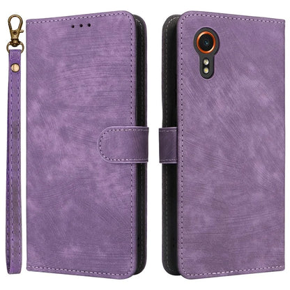 For Samsung Galaxy Xcover 7 Leather Case with Strap RFID Blocking Wallet