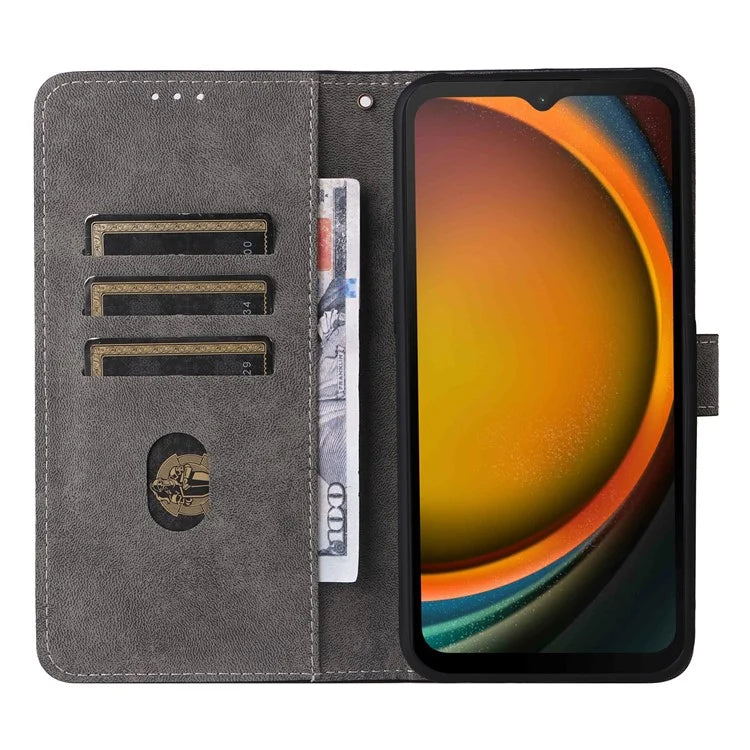 For Samsung Galaxy Xcover 7 Leather Case with Strap RFID Blocking Wallet