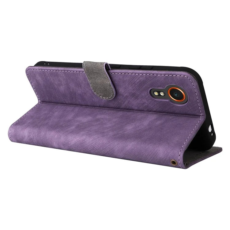 For Samsung Galaxy Xcover 7 Leather Case with Strap RFID Blocking Wallet