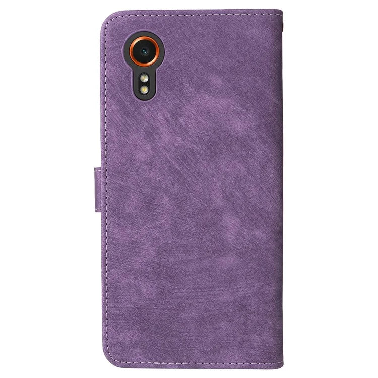 For Samsung Galaxy Xcover 7 Leather Case with Strap RFID Blocking Wallet