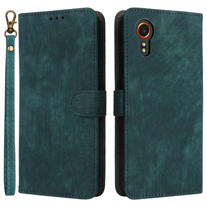 For Samsung Galaxy Xcover 7 Leather Case with Strap RFID Blocking Wallet