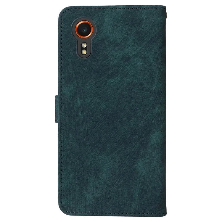 For Samsung Galaxy Xcover 7 Leather Case with Strap RFID Blocking Wallet