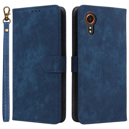 For Samsung Galaxy Xcover 7 Leather Case with Strap RFID Blocking Wallet