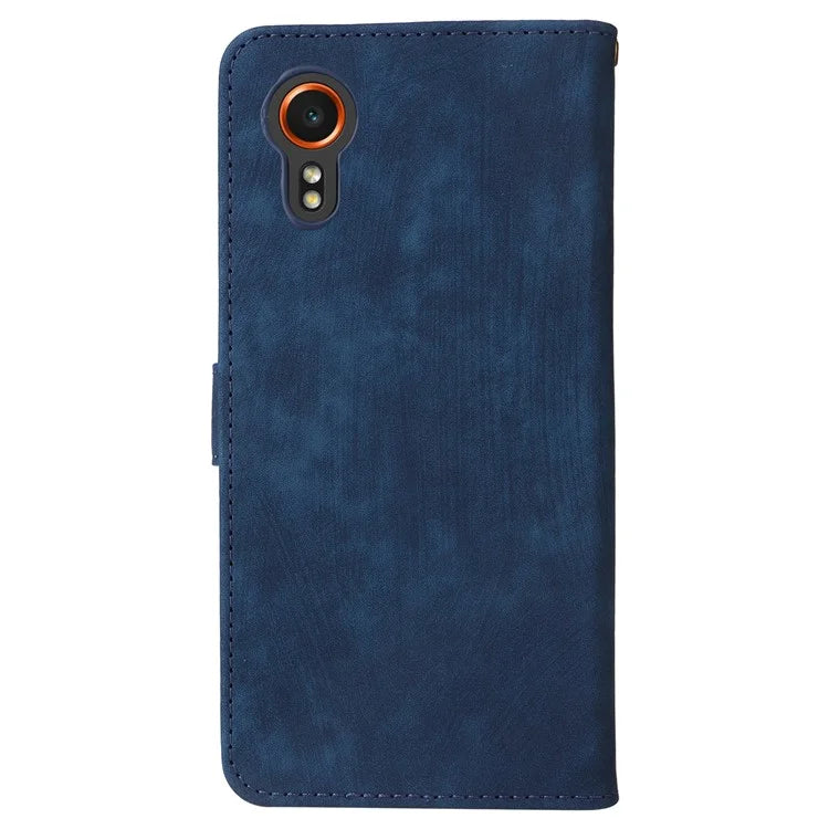 For Samsung Galaxy Xcover 7 Leather Case with Strap RFID Blocking Wallet