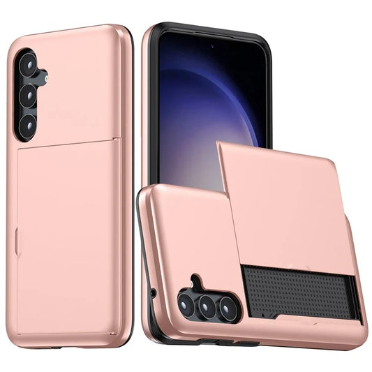 For Samsung Galaxy A55 5G Phone Case TPU + PC Cover with Slide Card Holder