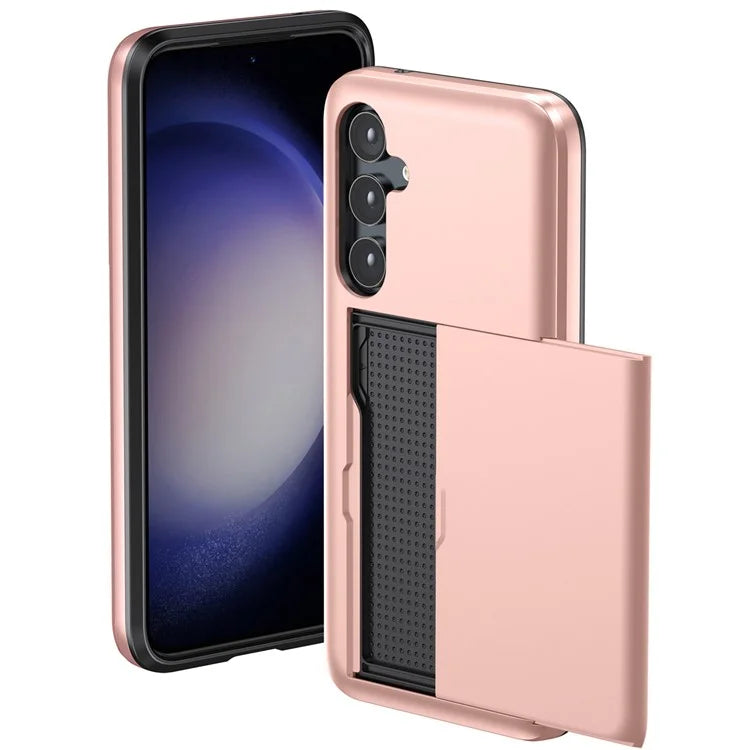 For Samsung Galaxy A55 5G Phone Case TPU + PC Cover with Slide Card Holder