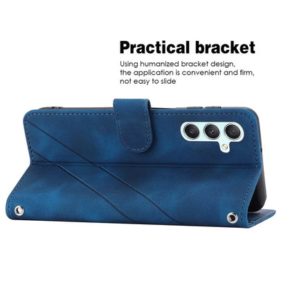 For Samsung Galaxy A55 5G Wallet Case Imprinted Line PU Leather Stand Cover