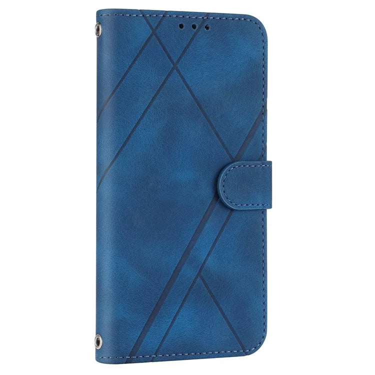 For Samsung Galaxy A55 5G Wallet Case Imprinted Line PU Leather Stand Cover