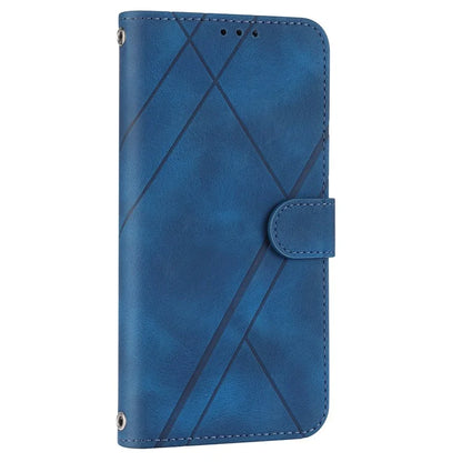 For Samsung Galaxy A55 5G Wallet Case Imprinted Line PU Leather Stand Cover