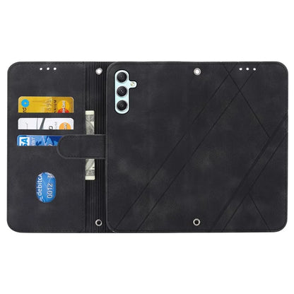 For Samsung Galaxy A55 5G Wallet Case Imprinted Line PU Leather Stand Cover