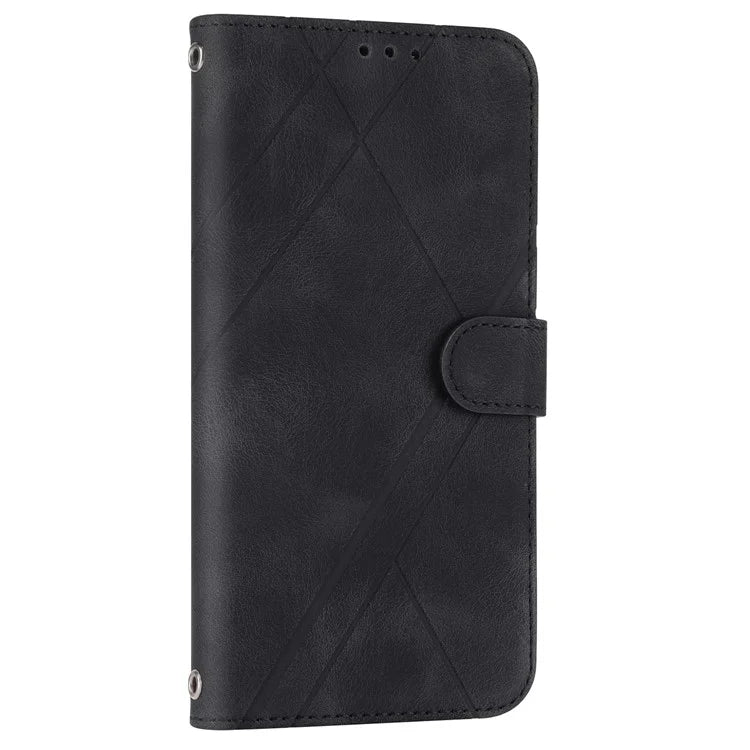 For Samsung Galaxy A55 5G Wallet Case Imprinted Line PU Leather Stand Cover