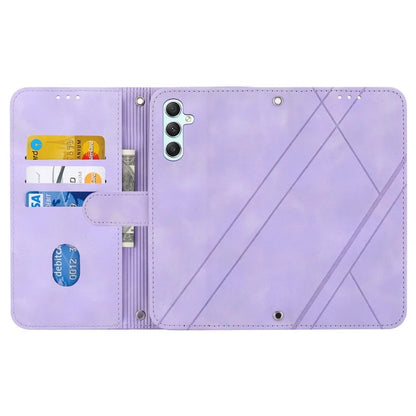 For Samsung Galaxy A55 5G Wallet Case Imprinted Line PU Leather Stand Cover