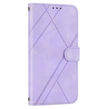 For Samsung Galaxy A55 5G Wallet Case Imprinted Line PU Leather Stand Cover