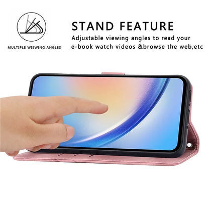 For Samsung Galaxy A55 5G Wallet Case Imprinted Line PU Leather Stand Cover