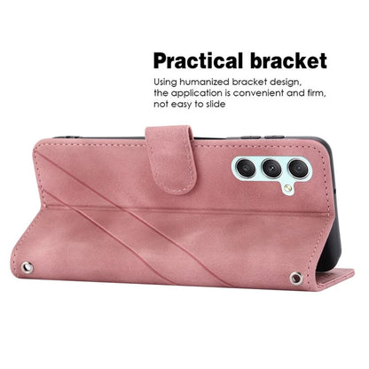 For Samsung Galaxy A55 5G Wallet Case Imprinted Line PU Leather Stand Cover