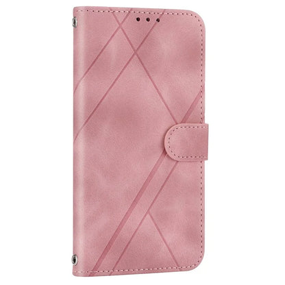 For Samsung Galaxy A55 5G Wallet Case Imprinted Line PU Leather Stand Cover
