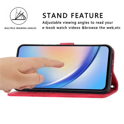For Samsung Galaxy A55 5G Wallet Case Imprinted Line PU Leather Stand Cover