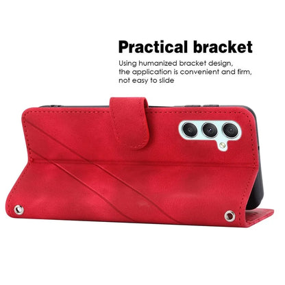 For Samsung Galaxy A55 5G Wallet Case Imprinted Line PU Leather Stand Cover