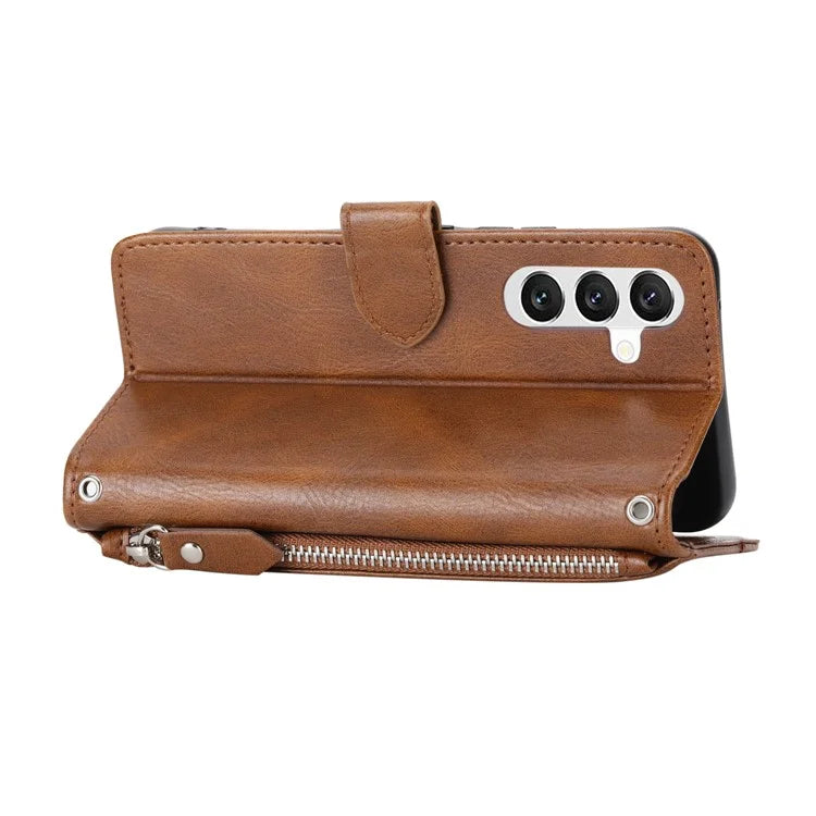 For Samsung Galaxy A35 5G Leather Case Crossbody Phone Cover Zipper Pocket