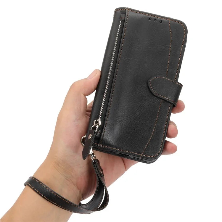 For Samsung Galaxy A35 5G Leather Case Crossbody Phone Cover Zipper Pocket
