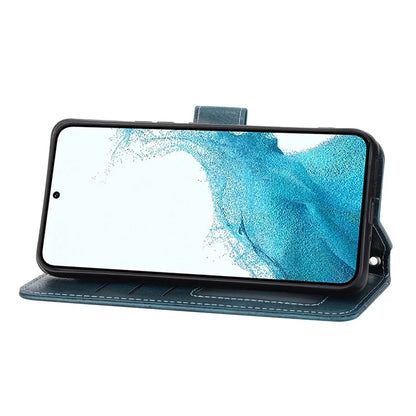 For Samsung Galaxy A55 5G Zipper Leather Case Wallet Phone Cover with 2 Straps