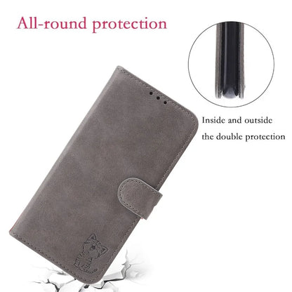 For Samsung Galaxy A55 5G Magnetic Case Happy Cat Pattern Imprinted Cell Phone Cover