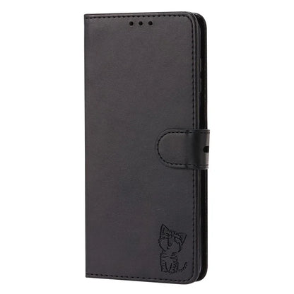 For Samsung Galaxy A35 5G Phone Cover Happy Cat Pattern Imprinted Wallet Case