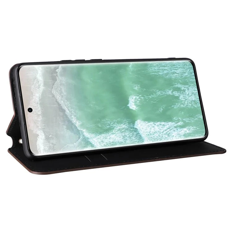 For Oppo Reno11 5G (Global) Leather Wallet Case Rhombus Imprinted Magnetic Closing
