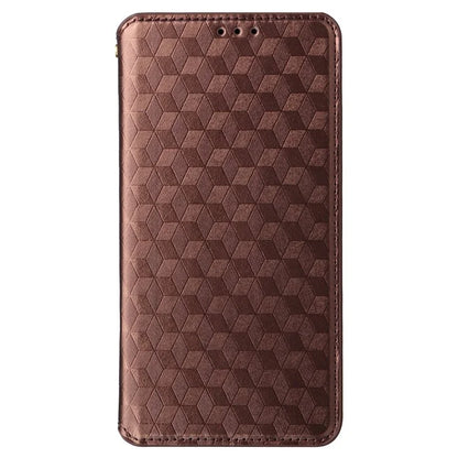 For Oppo Reno11 5G (Global) Leather Wallet Case Rhombus Imprinted Magnetic Closing